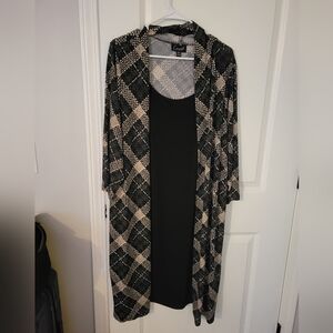 Caslon Black and Cream Checkered Duster